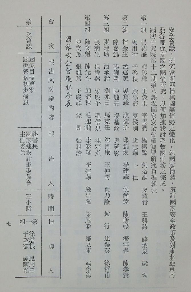 國防研究院第十二期第八課程「國家情勢研判與國家安全政策設計」實施計畫綱要的圖檔，第8張，共19張