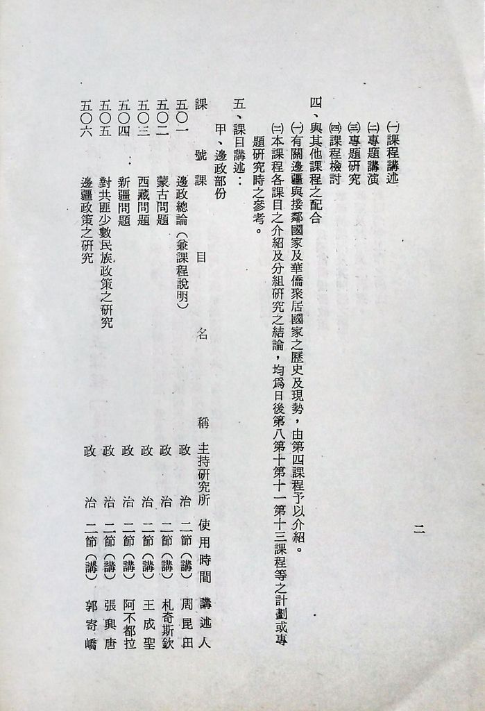 國防研究院第十二期第五課程「邊政與僑務」實施計畫綱要的圖檔，第3張，共10張