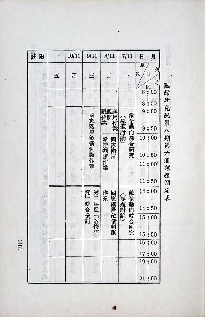 國防研究院第八期第二課程「敵情研究」實施計畫綱要的圖檔，第24張，共25張