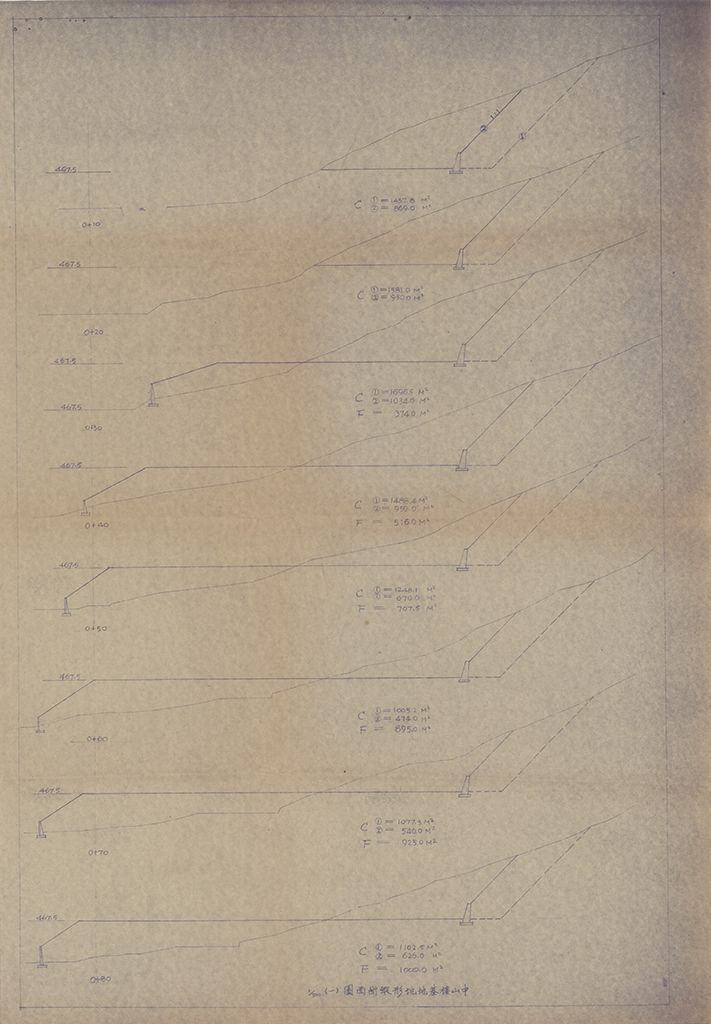 中山樓基地地形縱斷面圖（一）的圖檔，第1張，共1張