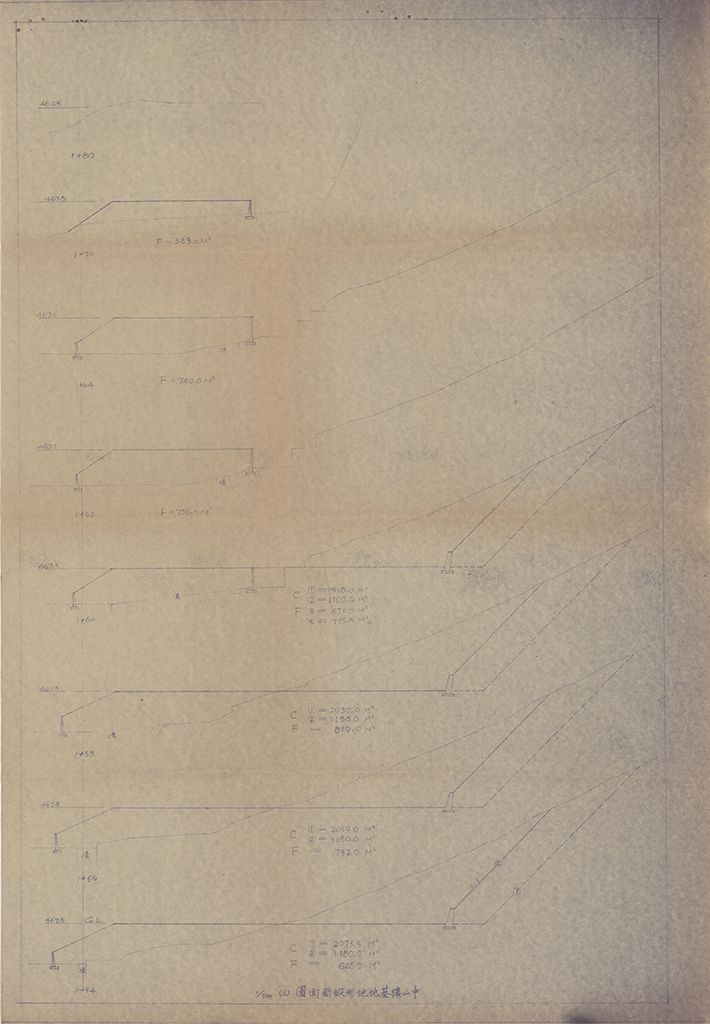 中山樓基地地形縱斷面圖（三）的圖檔，第1張，共1張